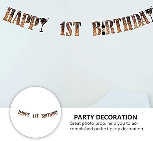 Partykindom tamno zlatno rođendan viseće zastave boce vina oblikovane zabave za rođendan za rođendan