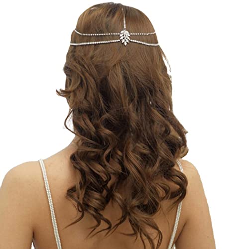 Urieo vještački dijamant vjenčani lanac kristalno čelo glava lanac Headpieces Layered Hair Chains
