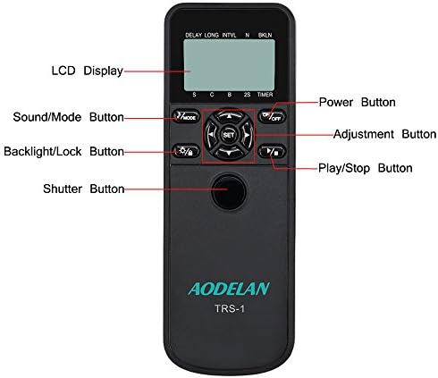 AODELAN Shutter Release Timer Remote Control for Panasonic DMC-FZ100/FZ150/FZ200/FZ1000/FZ2500, G1/G10/G2/G3/G5/G6/G7/G9/G8,