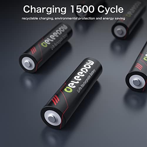 Deleepow punjive AA baterije 3400mWh 1.5 V,1500 ciklus punjive litijumske AA baterije 8 tačaka