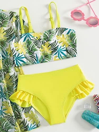 WDIRARA djevojčica Tropski Print 3 komad bikini Set Cover up kupaći kostimi kupaćih kostima