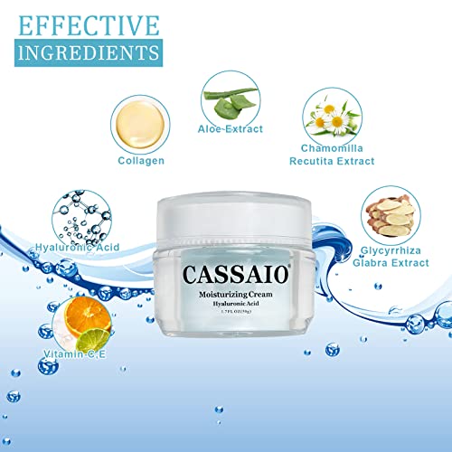 CASSAIO hidratantna krema sa hijaluronskom kiselinom dnevna hidratantna krema za lice za osjetljivu kožu