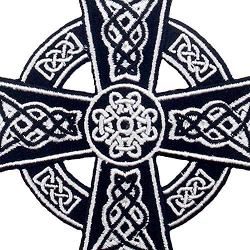 Celtic Cross Irish Goth Druid Wicca Pagan Patch Emboidered Applique Gvožđe na šivanju grbeva