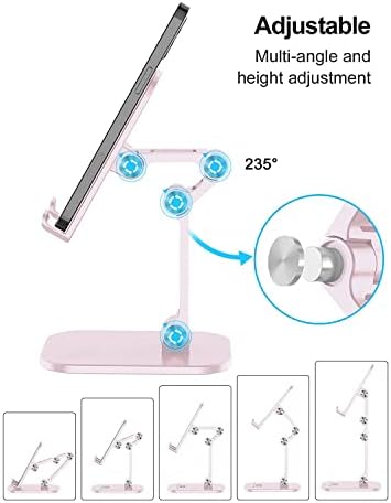 Pink za stolni telefon za stol, ABS plastična podesiva visina i ugao, sklopivi držač mobitela za Android