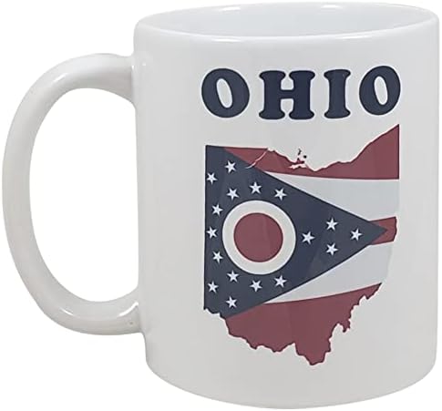 Ohio Gift Bundle | 7 Oz pravougaona tikvica Poklon Set gravirana + 11 Oz keramička šolja za kafu