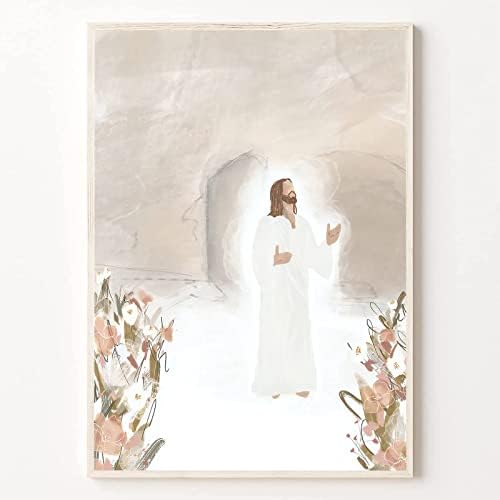 Isus apstraktna zidna Umjetnost akvarel Isus slika LDS Poster Hrista umjetničko djelo Lds štampa