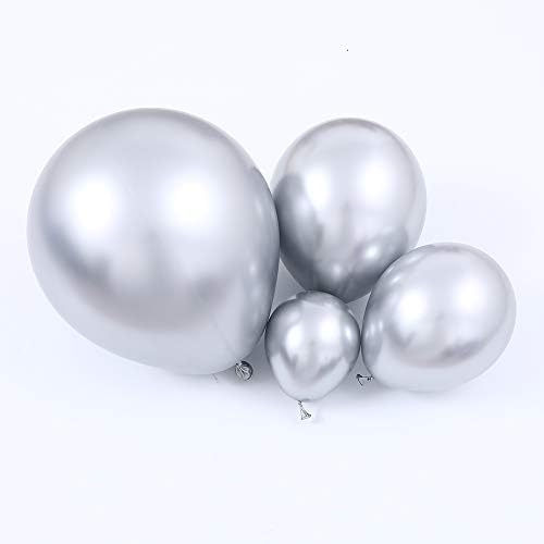 100pcs metalik srebrni baloni za lateks razne veličine hromirani balon 18.12.2. INF HELIUM balon