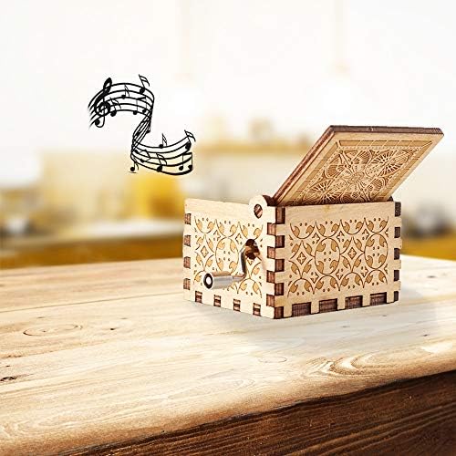 Jofanvin COUSIN poklone muzička kutija za rousins ​​ručna ručica Vintage ugravirana drvena muzička kutija Personalizirani