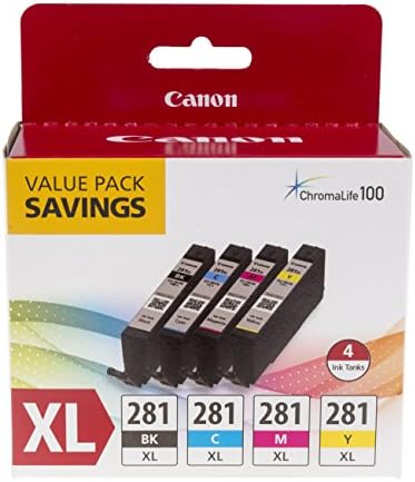 Canon CLI-281 XL Crna, cijan, Magenta i žuta pakovanje sa 4 mastila i Kartridž sa mastilom PGI-280 pigmentno