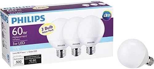 Philips LED ne-zatamnjiva G25 mat sijalica: 500-Lumen, 5000-Kelvin, 5-Watt , E26 baza, dnevna