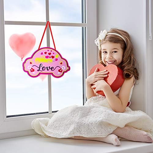 Jetec 2 komada Sretan zaljubljeni srčani plaques drveni ukras zidova od srca Valentinovo viseći zanatsko