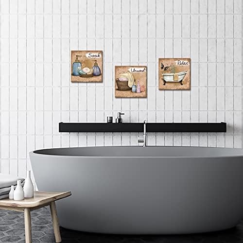 OuElegent 3 komada kupatilo platno zid Art Relax namočite odmotajte Slike Slike Kada sapunska Banja