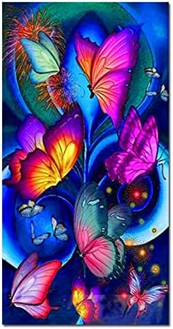 Dijamantni setovi za odrasle, Coloful Butterfly Diamond Art Kids početnik DIY 5D boja po brojevima,