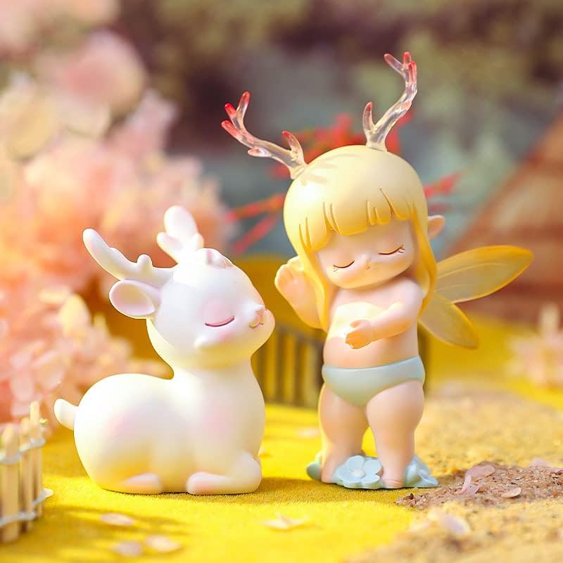 Dječja djevojka Topper Yellow Angel Girl Figurica sa jelenom figuristima smola crtane jelene vilenjake
