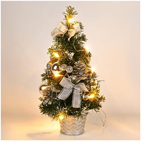 Deflab božićno drvce 40cm mini božićna svjetla božićna stolna minijaturna umjetna ukrasa dekor dječji
