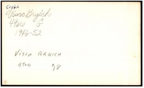Visco Grgich potpisan indeks kartica 3x5 sa potpisom 1946-52 49ers 87357 - NFL rez potpisa