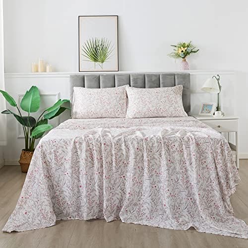 Fadfay cvjetni posteljinski posteljini set kraljica size od svilenog ružičastih cvijeta liecell tencel eukaliptus