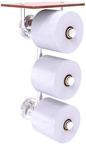 Savezni mjedeni pr-35-3vs-IRW Prestige Regal Kolekcija 3 Roll Wood polica WC držač papira, polirani Chrome