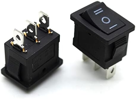Preklopni prekidač 10 kom Kcd1 Mini Crni 3-pinski Prekidač za uključivanje/isključivanje/uključivanje AC 6a /