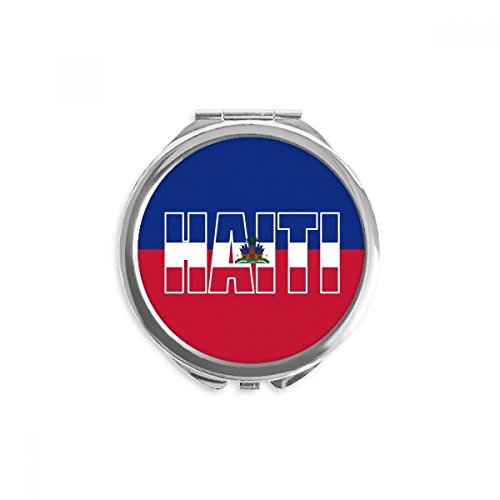 Ime Zastave Haiti Kompaktno Ogledalo Okruglo Prijenosno Džepno Staklo