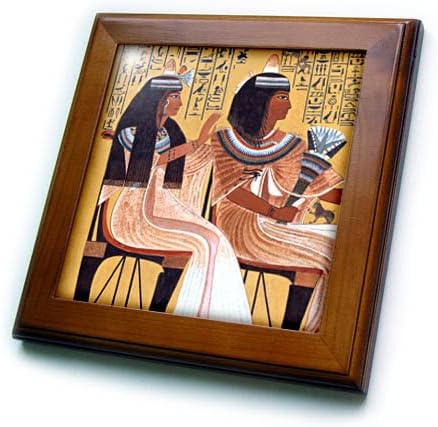 3drose Staroegipatska Umjetnost sjedeći muž i žena par Egipat pločice uokvirene ljudima