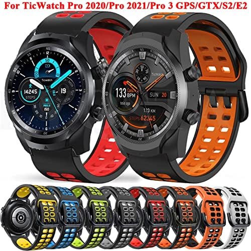 Kfaa silikonske trake za sat za Ticwatch Pro 3 Ultra/LTE/2021 GPS S2 E2 GTX zamjenske trake za satove