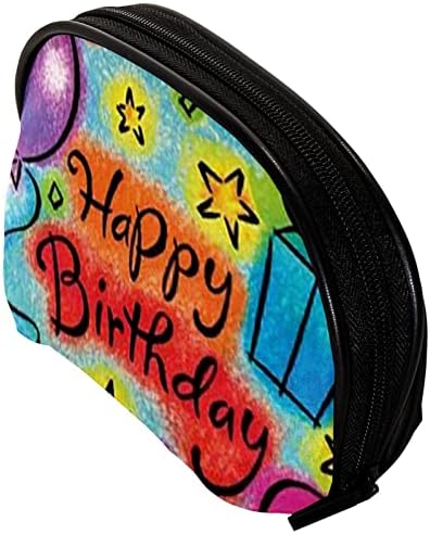 Toaletna torba, putna kozmetička torba za žene za žene muškarce, sretan rođendan kolač balon lijepi uzorak