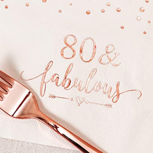 Hrskava folija od ružičastog zlata 80 fenomenalnih salveta tanjiri Set čaša za žene ukrasi za 80.