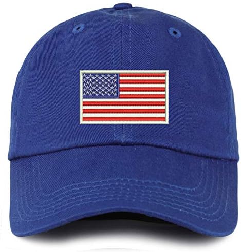 Trendi odjeća za mlade bijela američka zastava nestrukturirana pamučna bejzbol kapa