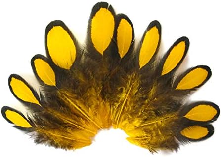 Moonlight Feather | 1 Decen - Yellow Whiting Farms Laced Hen Sedlo Perje Leti Vezivanje Zanatskih Zaliha
