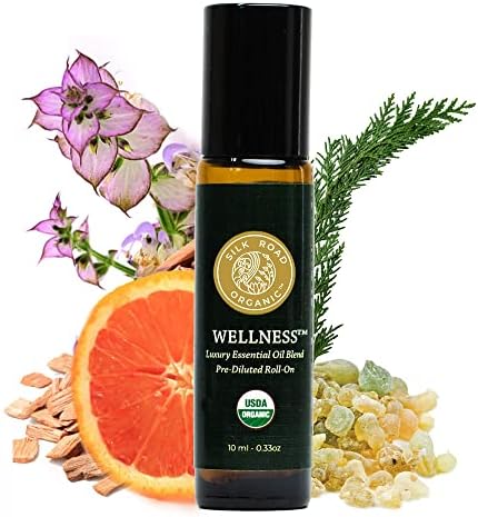 Organski wellness esencijalni vitalnost ulja valjak na setu - čista USDA certificirana tamjan, čempres,
