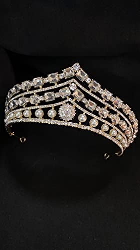 Vintage barokne trake za glavu Crystal Pearl Tiaras kruniše mladenke Headpieces Bridal Wedding