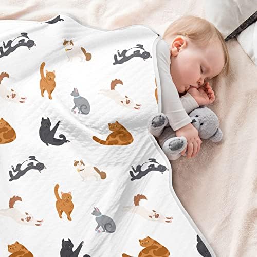 Swaddle pokrivače Mačke Različite pasmine Pamučni pokrivač za dojenčad, primanje pokrivača, lagana