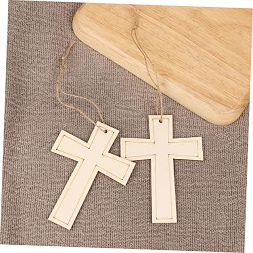 Didiseaon 120 kom Cross Wood Blank Ornamenti Kućni Ornament ručni dekor krst zidni znak drveni križ