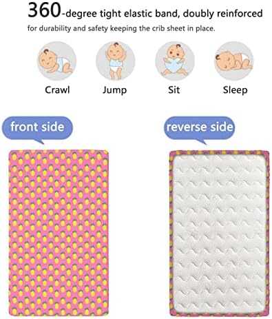 Opremljeni mini listovi sa klizama, prenosivi mini krevetići ultra mekani listovi dječjih krevetića za djevojčicu