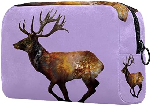 Tbouobt kozmetičke torbe za šminke za žene, male šminke torbice za šminku, životinjski crtani film Elk