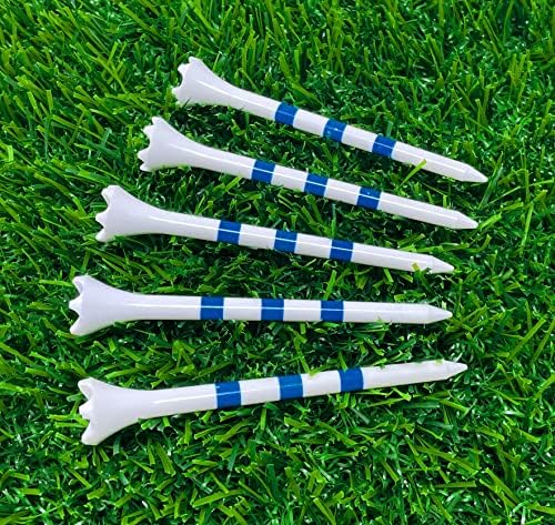 NorthPointe 3 ¼ Golf Tees Plastic-bijele / plave pruge - 100 plastičnih Golf Tees u rasutom stanju