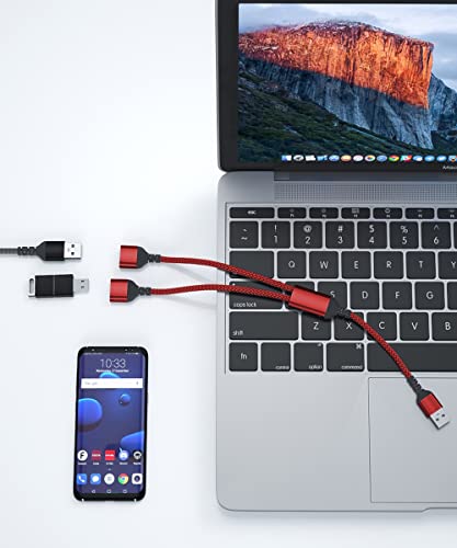 Itramax USB Splitter Cable 1ft,1 u 2 out Split USB produžetak,dvostruko ženski USB port Hub,prenos