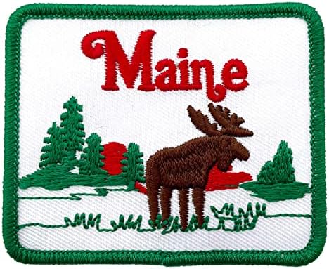 Maine Patch w / Iron-on ljepilo 3 x 2,5 - Nacionalni park Arcadia Putovanje na otvorenom vezeni suvenir