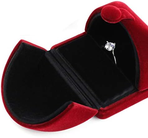 Isuperb Crveno vino Velvet prsten kutija Par prijedlog Nakit poklon kutija za angažman prstenastim