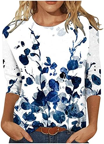 3/4 rukavske košulje Žene Ležerne prilike ljetne vrhove Trendi Dressy Bluzes 2023 Jesen modni slatki teški dukseri