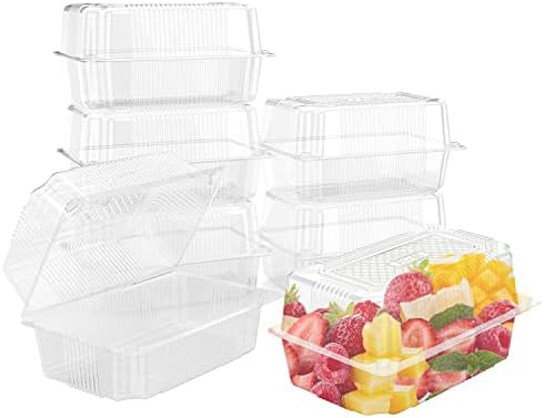 100 kom prozirnih plastičnih šarki za izvlačenje jednokratne posude za tortu za hranu na preklop sa poklopcima