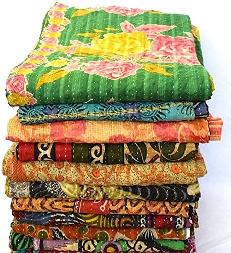 Boho sanskriti paket od 5 indijskih prekrivača, baca, ralli, veleprodajna lot kantha jorgana reverzibilna