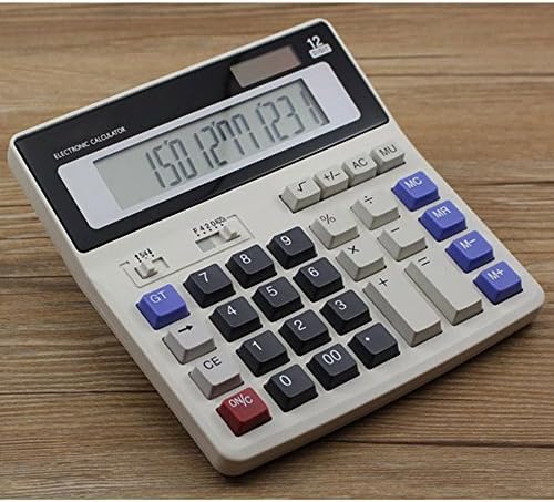 Ecoinva Kalkulator Office Osnovni financijski kalkulator sa 12-znamenki LCD zaslon Solarni i baterija Dvostruka