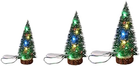 Mini božićne stablo umjetne desktop DIY Xmas ukrasi sa LED žicom 3pcs
