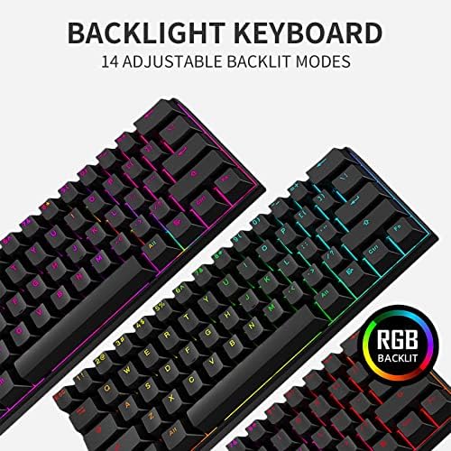 Vimukun 60% mehanička tastatura za igranje, RGB pozadinska oznaka Ultra-kompaktna mini tastatura,