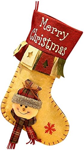 Lincox Božićne ukrasne čarape bombona poklon torba Santa Snowman Reindeer Viseći Xmas Socks Mini Božićne