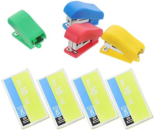 4 kom, mini stapler plastični tjelesni časopis STAPLER Manje napora Stepler za obvezujuće papir i knjige