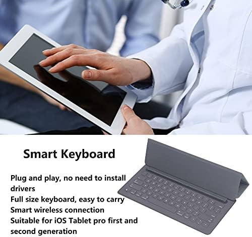 Gowenic Prijenosna bežična tastatura za iPad Pro, 12,9 inčni 64 tipke Smart sklopiva tablet tablet tablet