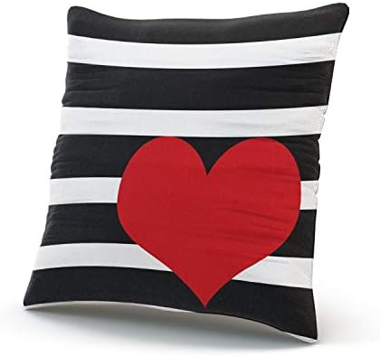 Jastuk za ukidan jastuk od jastuka Crveni srčani jastuk sa crnim i bijelim prugama slatka jastuk jastuk pokrovite